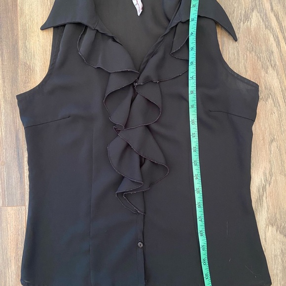 Vintage 90s Suzy Shier Black Ruffle Blouse - Picture 14 of 14